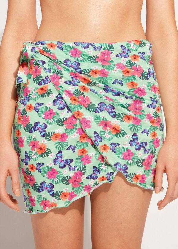Cubrirlos Calzedonia Corta Wraparound Sarong Mujer Azules | CL2145HK
