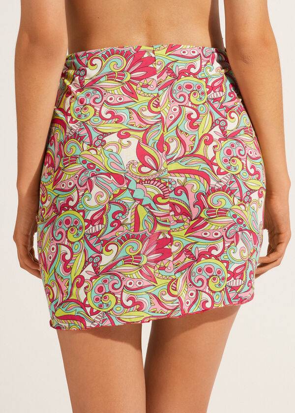 Cubrirlos Calzedonia Corta Wraparound Sarong Mujer Rojas | CL2146JJ