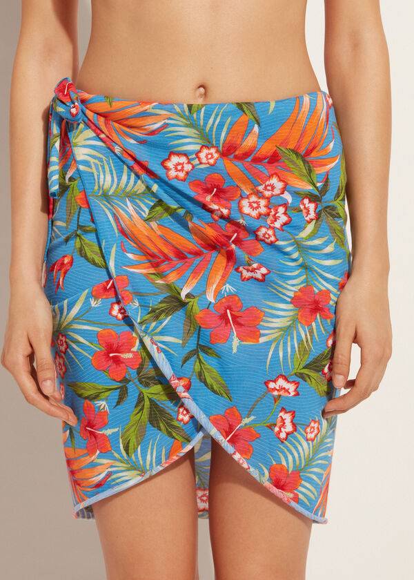 Cubrirlos Calzedonia Corta Wraparound Sarong Mujer Verde | CL2147KI