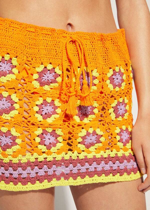 Cubrirlos Calzedonia Crochet Skirt Mujer Naranjas | CL2130QZ