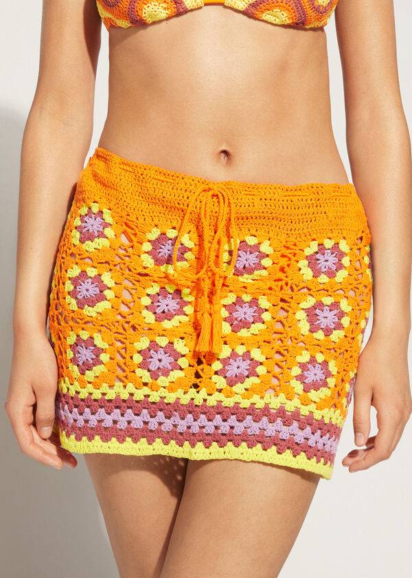 Cubrirlos Calzedonia Crochet Skirt Mujer Naranjas | CL2130QZ