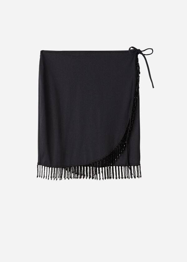 Cubrirlos Calzedonia Crystal and Sequin Mini Pareo Taipei Mujer Negras | CL2131WY