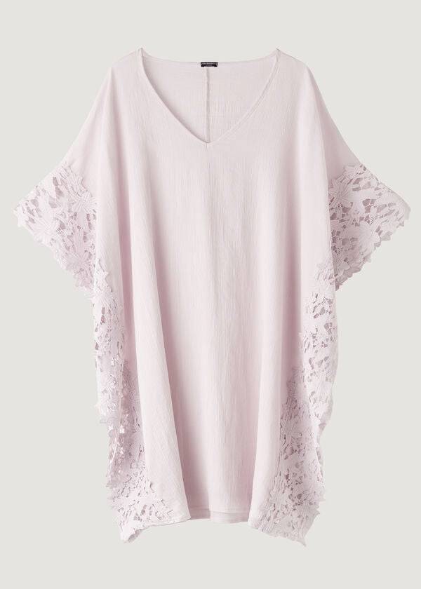 Cubrirlos Calzedonia Floral Macramé Encaje Caftan Mujer Beige | CL2081RW