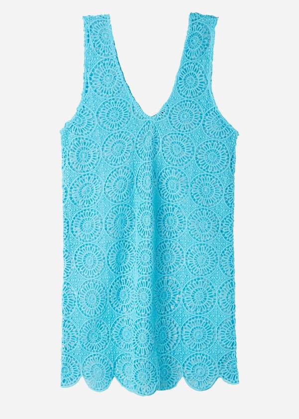 Cubrirlos Calzedonia Geometric Crochet Vestido Mujer Turquesa | CL2084UT