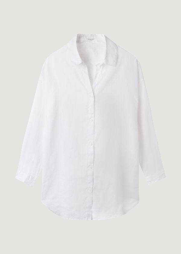 Cubrirlos Calzedonia Linen Shirt Mujer Blancas | CL2093HK