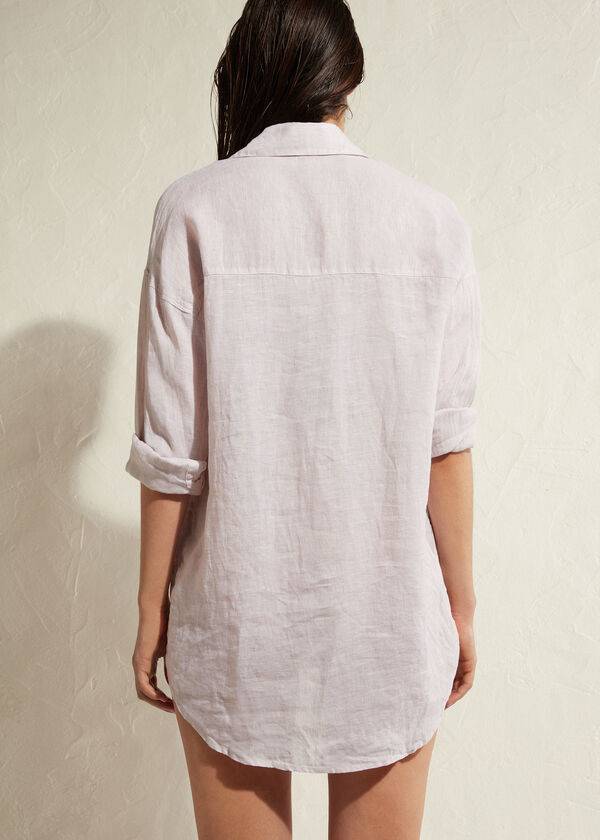 Cubrirlos Calzedonia Linen Shirt Mujer Beige | CL2097ZG