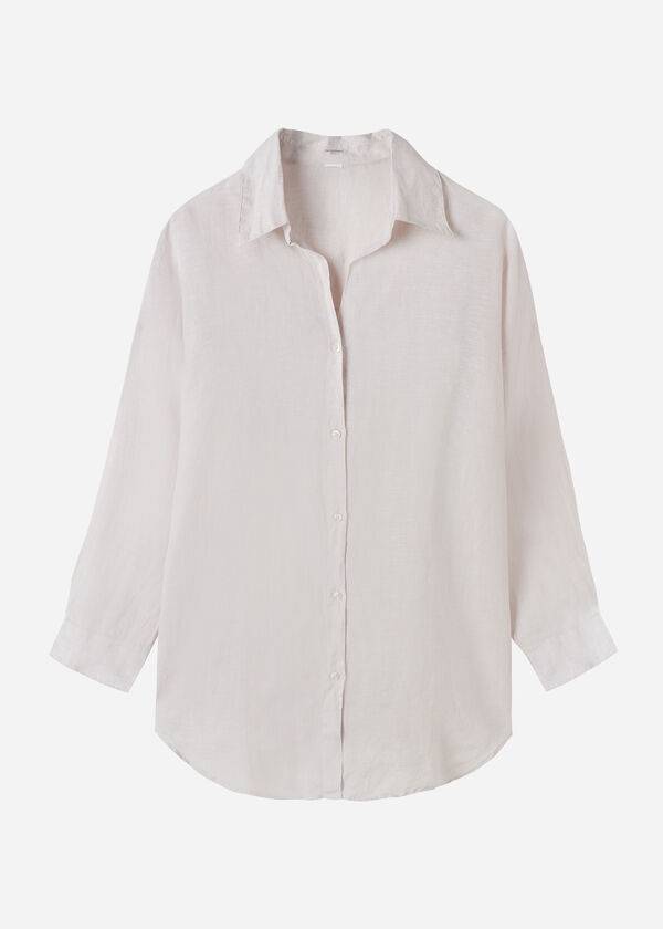 Cubrirlos Calzedonia Linen Shirt Mujer Beige | CL2097ZG