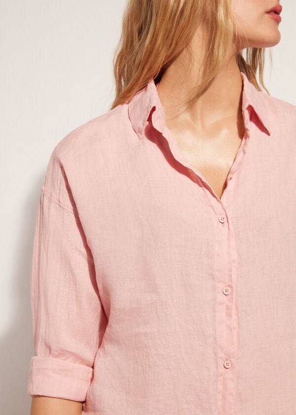Cubrirlos Calzedonia Linen Shirt Mujer Doradas | CL2098XF