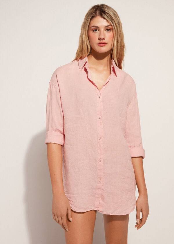 Cubrirlos Calzedonia Linen Shirt Mujer Doradas | CL2098XF