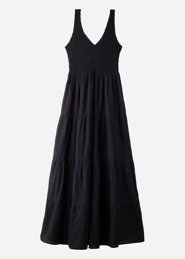 Cubrirlos Calzedonia Long Vestido with Ruffled Skirt Mujer Negras | CL2100VD