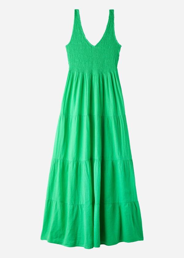 Cubrirlos Calzedonia Long Vestido with Ruffled Skirt Mujer Verde | CL2101BC