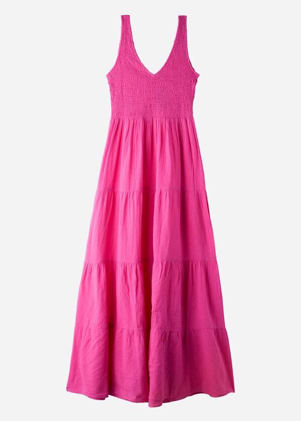 Cubrirlos Calzedonia Long Vestido with Ruffled Skirt Mujer Rosas | CL2102NB