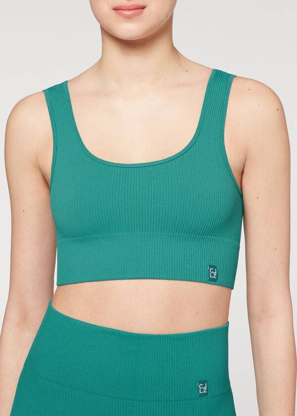 Cubrirlos Calzedonia Seamless Acanalado Mujer Turquesa | CL2111IS