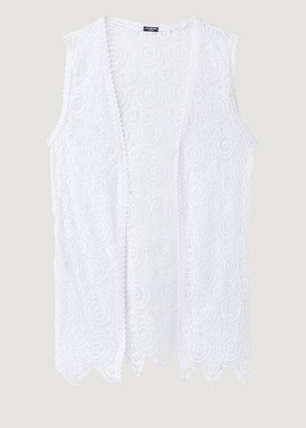 Cubrirlos Calzedonia Sin Manga Crochet Mujer Blancas | CL2116DN