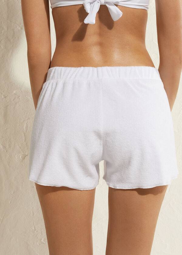 Cubrirlos Calzedonia Terrycloth Shorts Mujer Blancas | CL2150XF