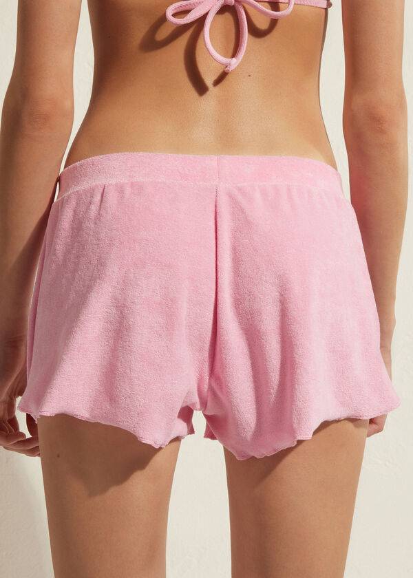 Cubrirlos Calzedonia Terrycloth Shorts Mujer Rosas | CL2151CE