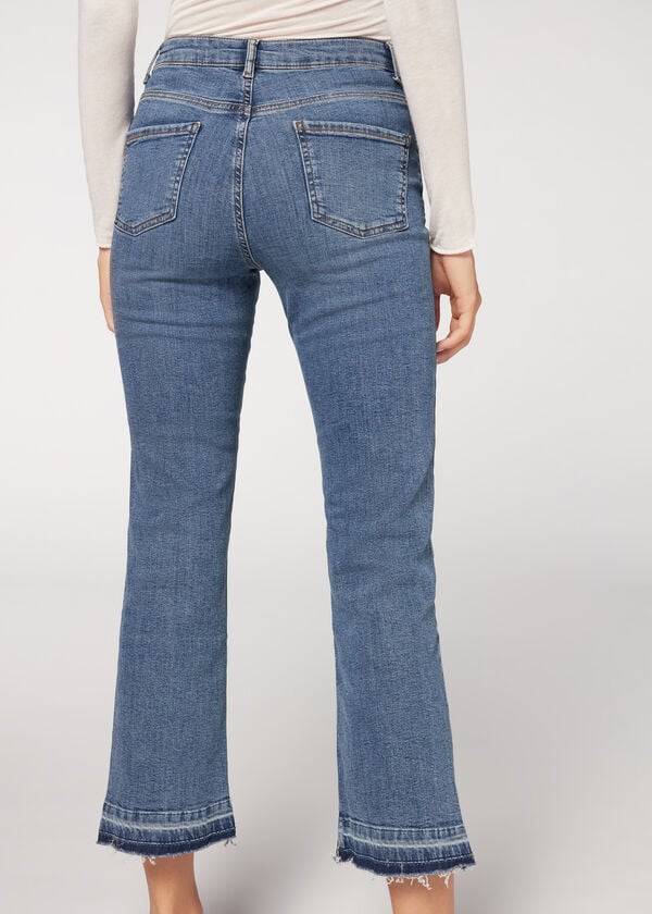 Jeans Calzedonia Cropped Flare Mujer Azules | CL2563VD