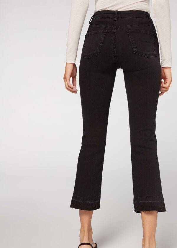 Jeans Calzedonia Cropped Flare Mujer Gris | CL2562BC