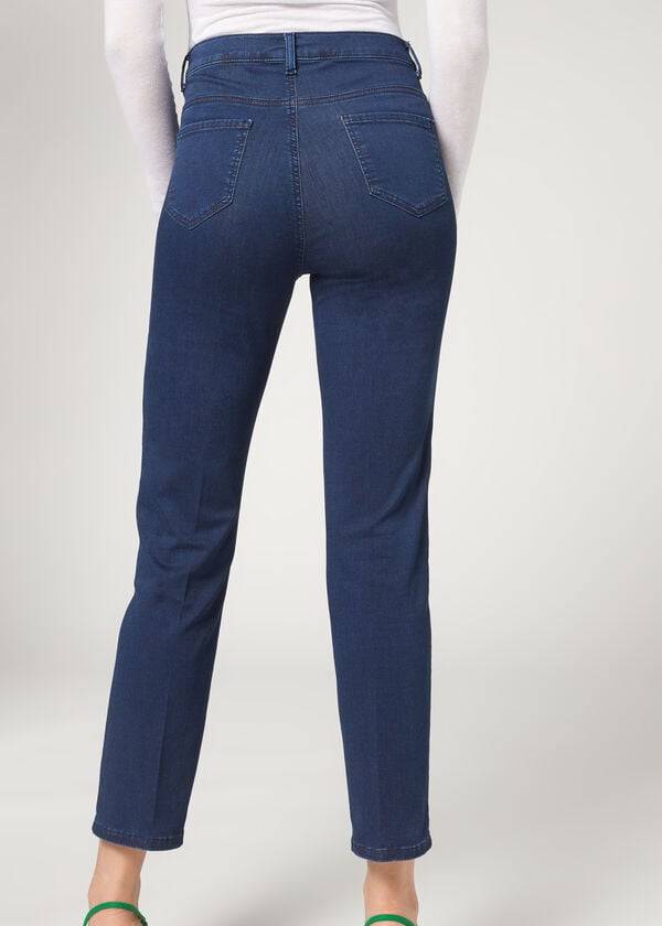 Jeans Calzedonia Eco Comodidad Mujer Azul Marino | CL2568KI