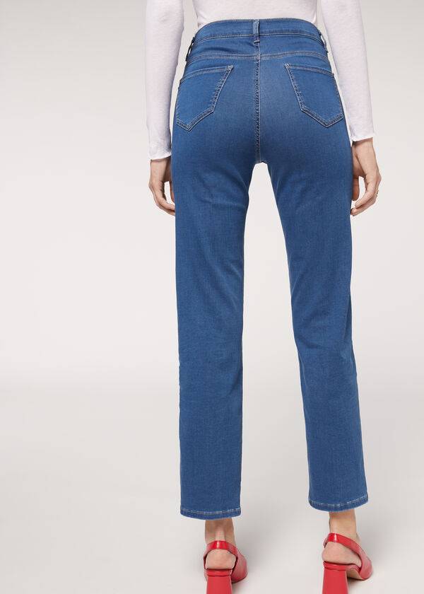 Jeans Calzedonia Eco Comodidad Mujer Azules | CL2569JJ