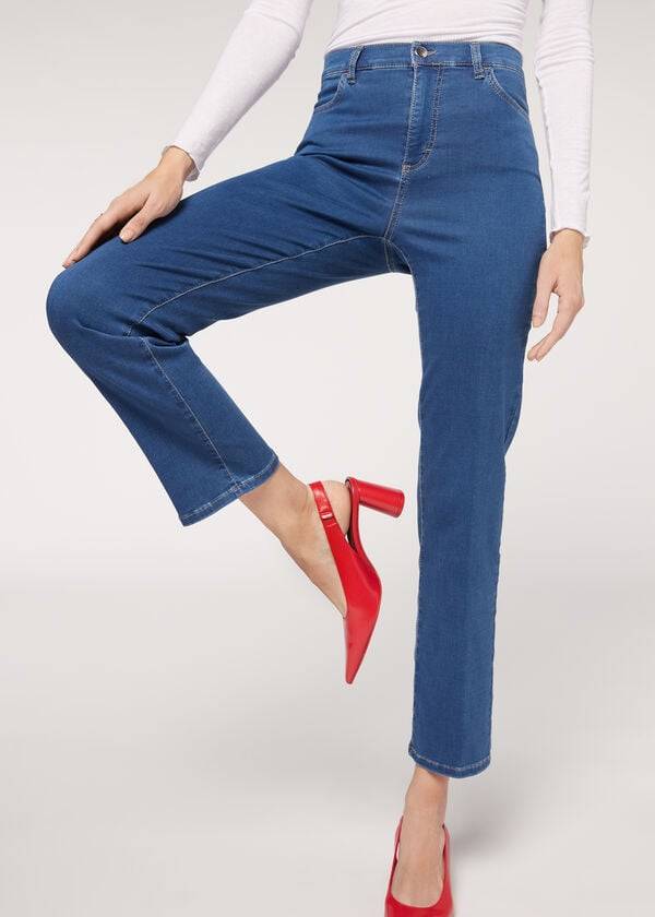 Jeans Calzedonia Eco Comodidad Mujer Azules | CL2569JJ