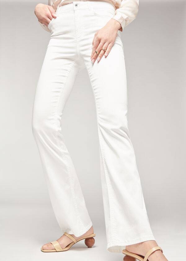 Jeans Calzedonia Eco Light Flared Denim Mujer Blancas | CL2574SO