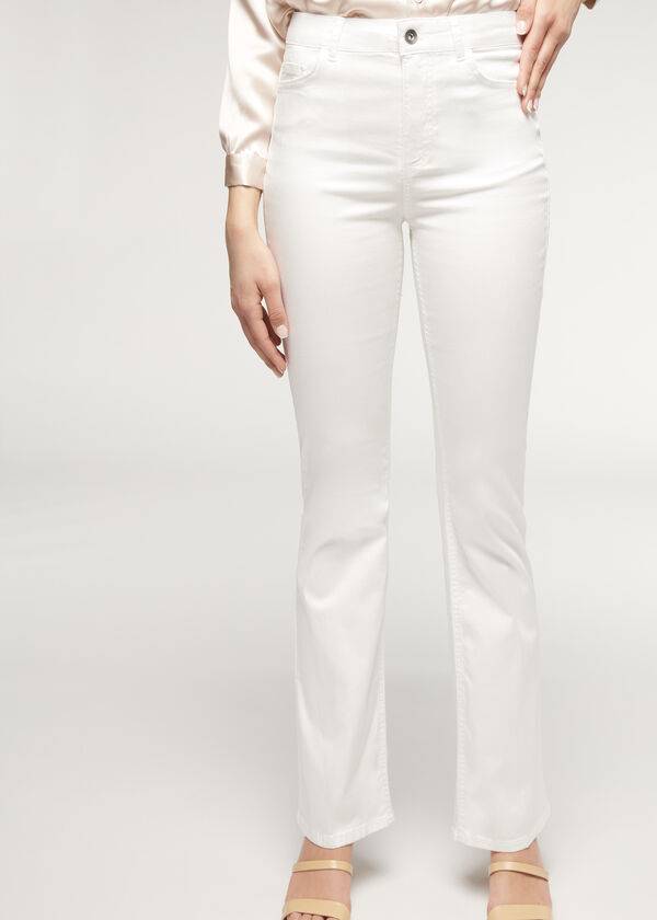 Jeans Calzedonia Eco Light Flared Denim Mujer Blancas | CL2574SO
