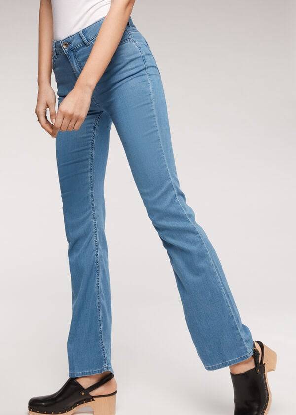 Jeans Calzedonia Eco Light Flared Denim Mujer Azules | CL2576PQ