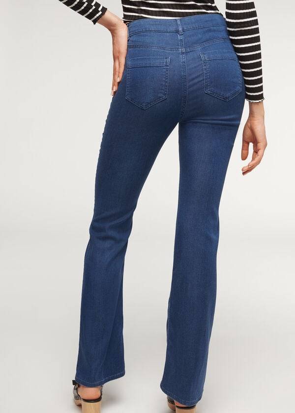 Jeans Calzedonia Eco Light Flared Denim Mujer Azul Marino | CL2577OR