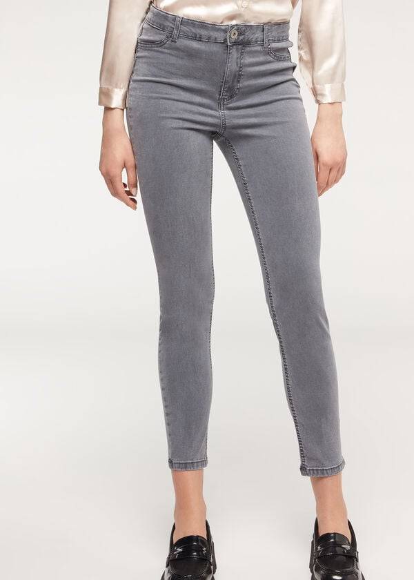Jeans Calzedonia Eco Light Push Up Denim Mujer Plateadas | CL2578IS