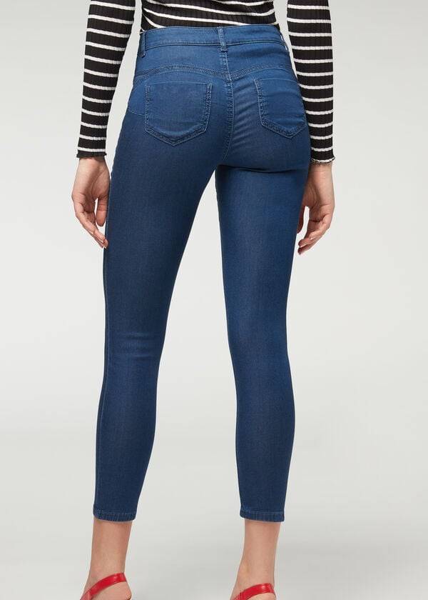 Jeans Calzedonia Eco Light Push Up Denim Mujer Azul Marino | CL2582RW