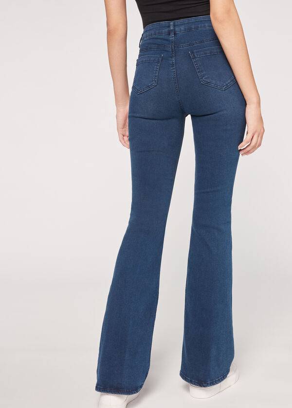 Jeans Calzedonia Flared Mujer Azules | CL2593LH