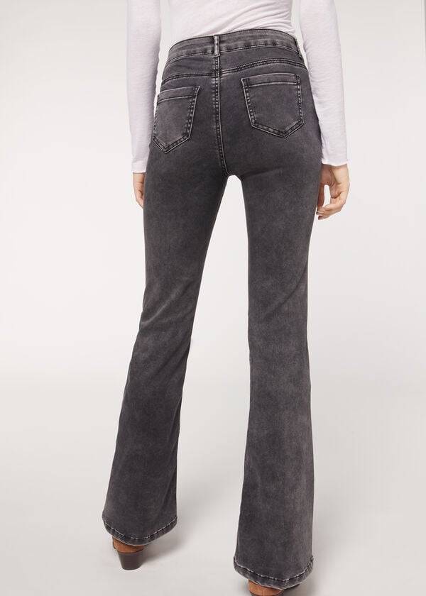 Jeans Calzedonia Flared Mujer Gris | CL2595JJ