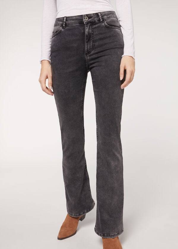 Jeans Calzedonia Flared Mujer Gris | CL2595JJ