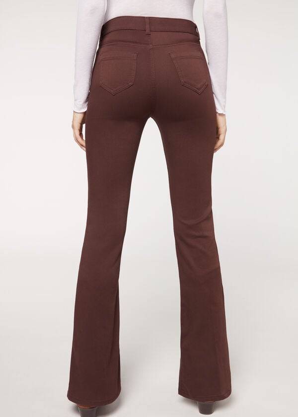 Jeans Calzedonia Flared Mujer Marrones | CL2596HK
