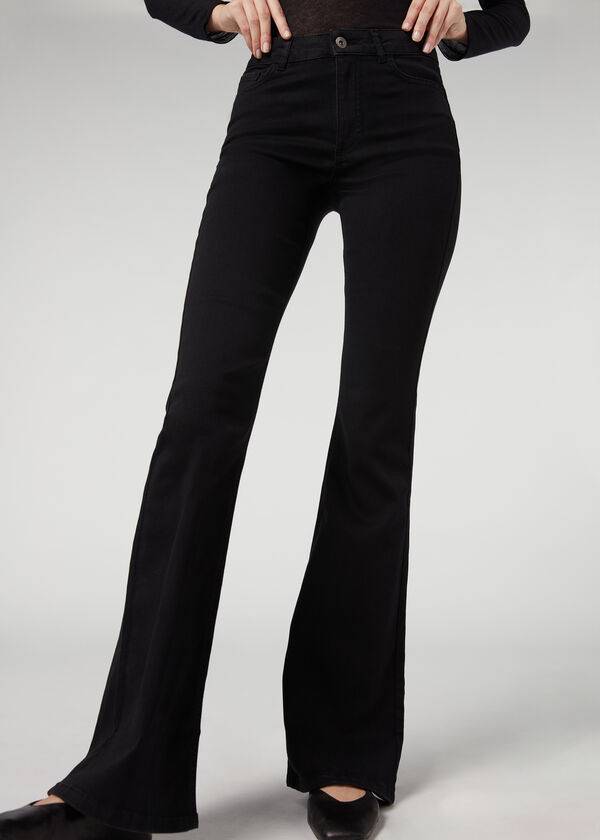 Jeans Calzedonia Flared Mujer Negras | CL2594KI