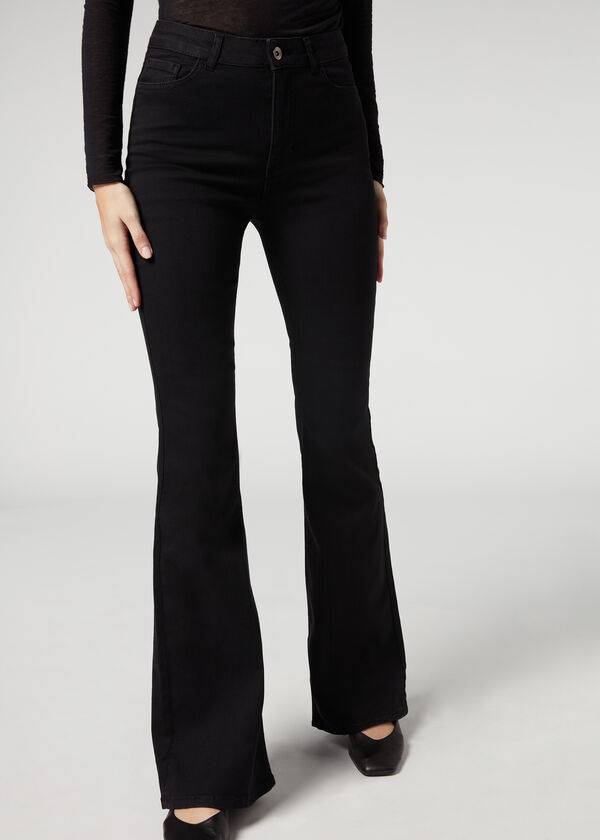 Jeans Calzedonia Flared Mujer Negras | CL2594KI