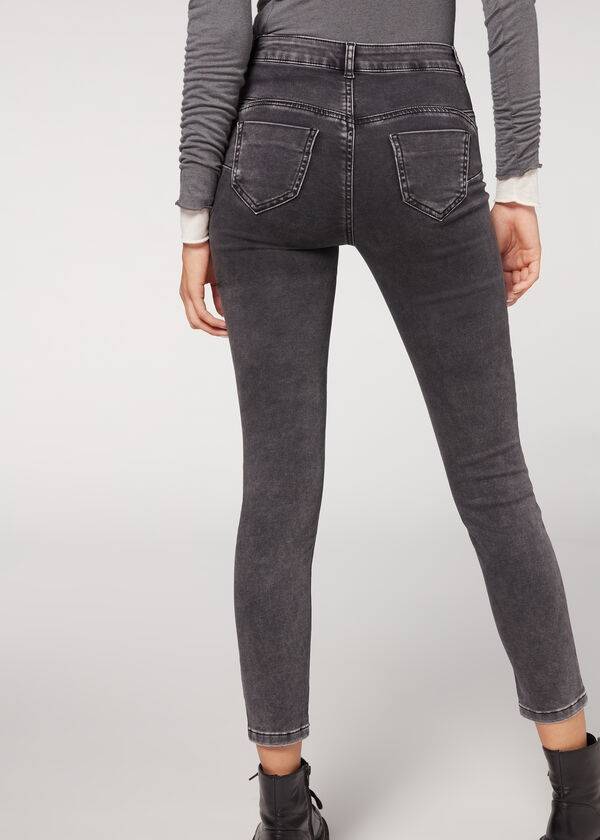 Jeans Calzedonia Push-up and soft touch Mujer Gris | CL2607TV