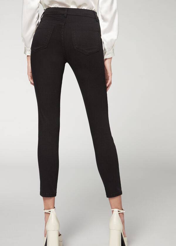Jeans Calzedonia Super Flex Denim High Cintura Superskinny Mujer Negras | CL2617XF