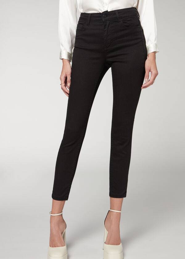 Jeans Calzedonia Super Flex Denim High Cintura Superskinny Mujer Negras | CL2617XF