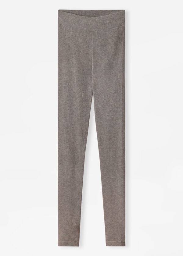 Leggins Calzedonia Acanalado with Cashmere Mujer Gris | CL2676UT