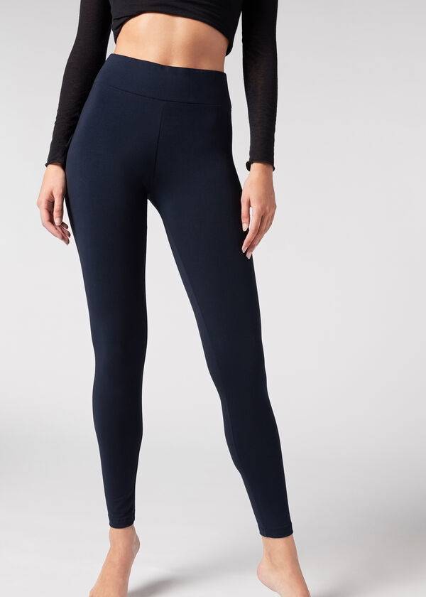 Leggins Calzedonia Algodon Mujer Azules | CL2638QZ