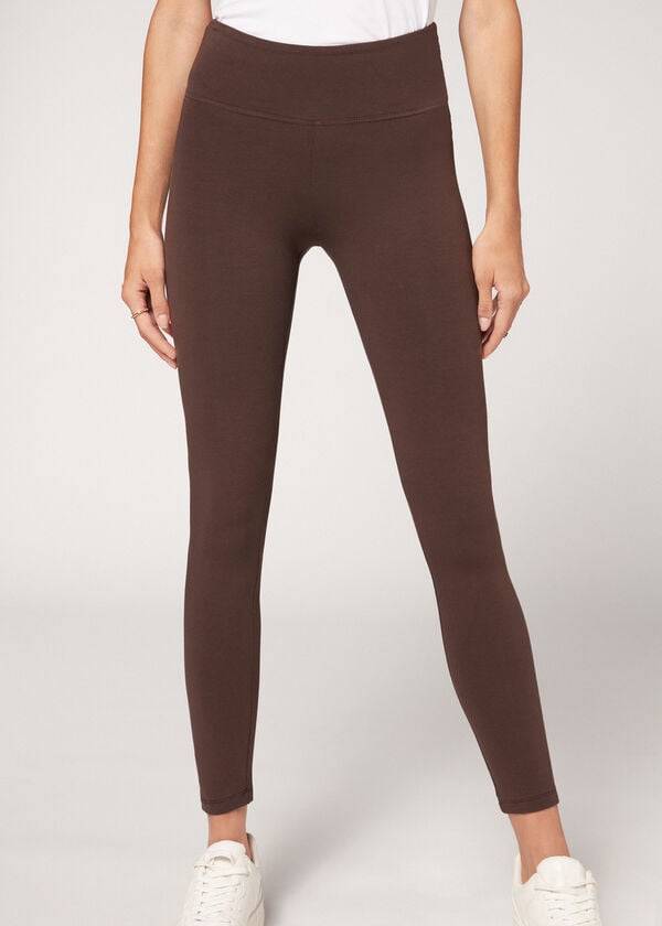 Leggins Calzedonia Algodon Mujer Marrones | CL2640NB