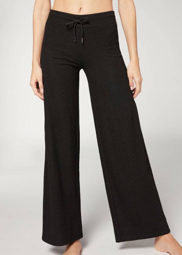 Leggins Calzedonia Cashmere Palazzo Mujer Negras | CL2625FM