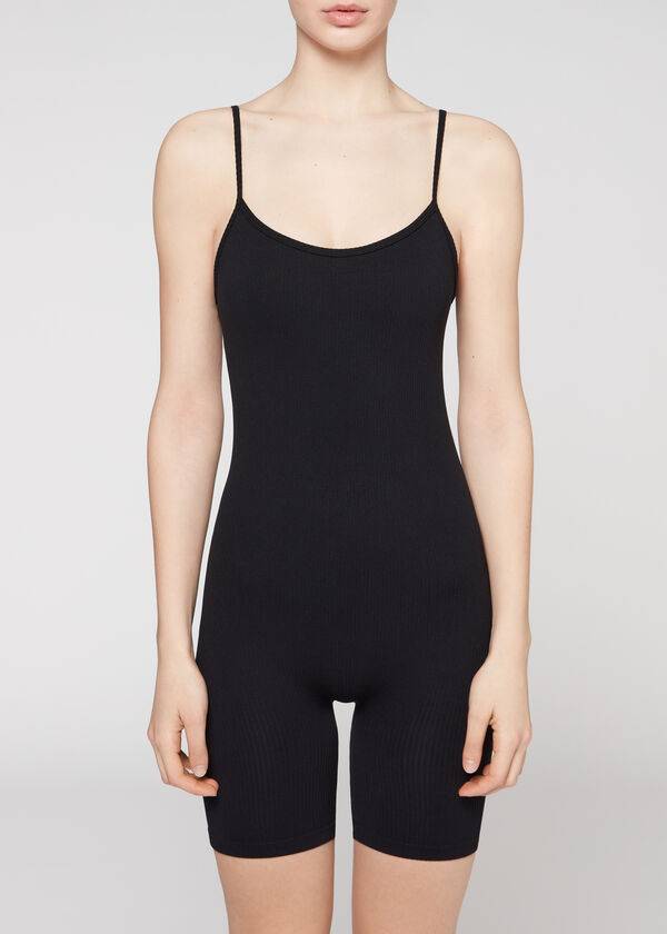 Leggins Calzedonia Corta Seamless Romper Mujer Negras | CL2683MA
