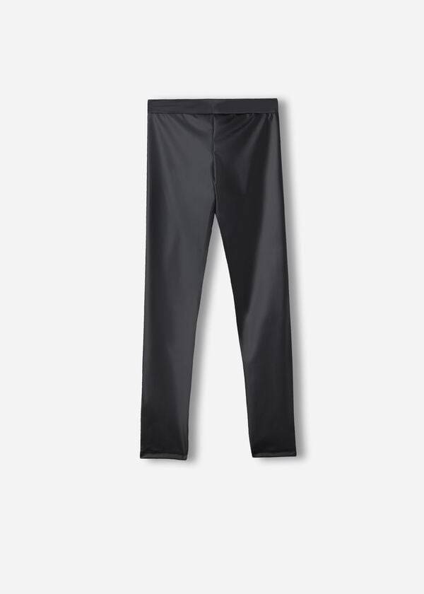 Leggins Calzedonia Cuero Effect Niños Negras | CL3133EX