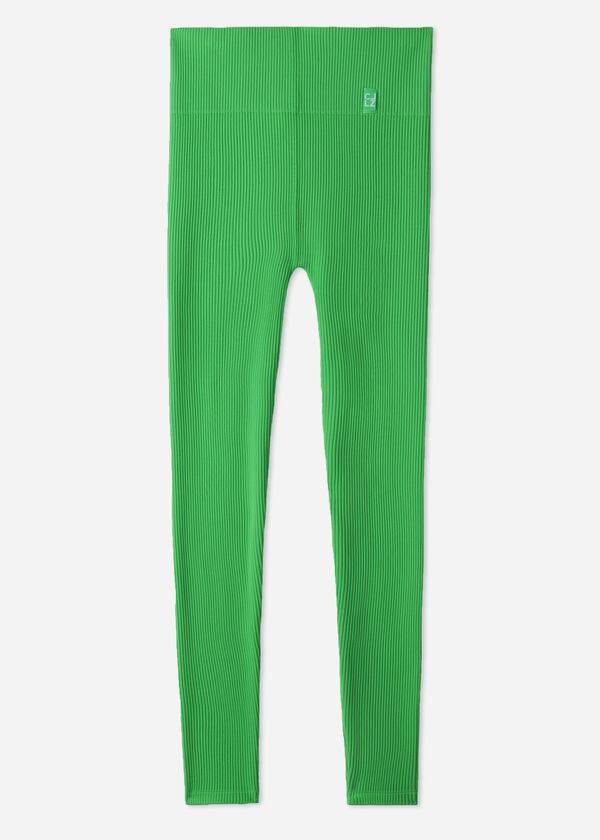 Leggins Calzedonia Fine Acanalado Seamless Deporte Mujer Verde | CL2652TV