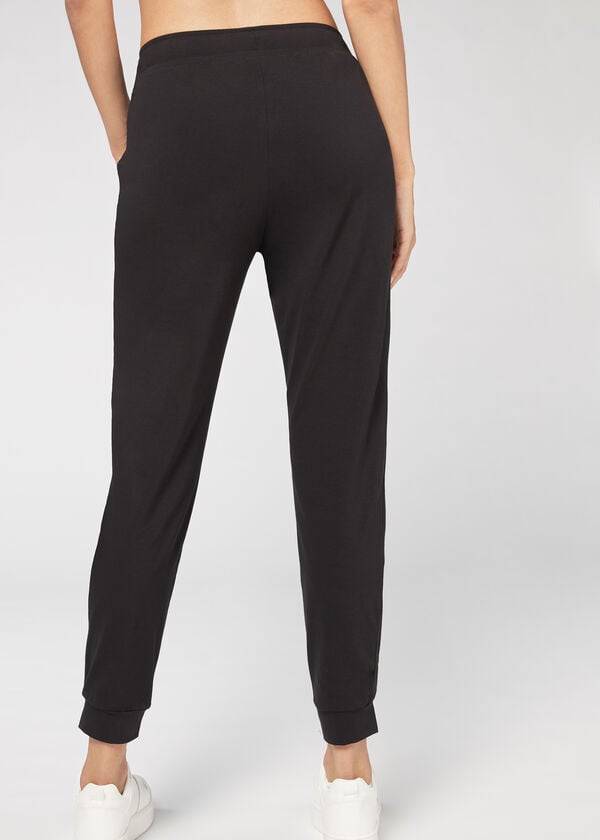Leggins Calzedonia Jogger in Ultra Light Supima Algodon Mujer Negras | CL2662XF