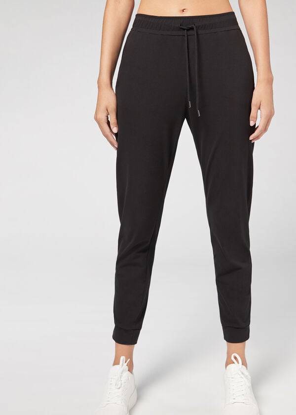 Leggins Calzedonia Jogger in Ultra Light Supima Algodon Mujer Negras | CL2662XF