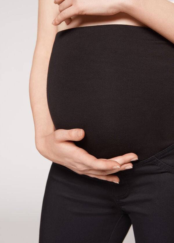 Leggins Calzedonia Maternity Jean Deporte Mujer Negras | CL2748YU